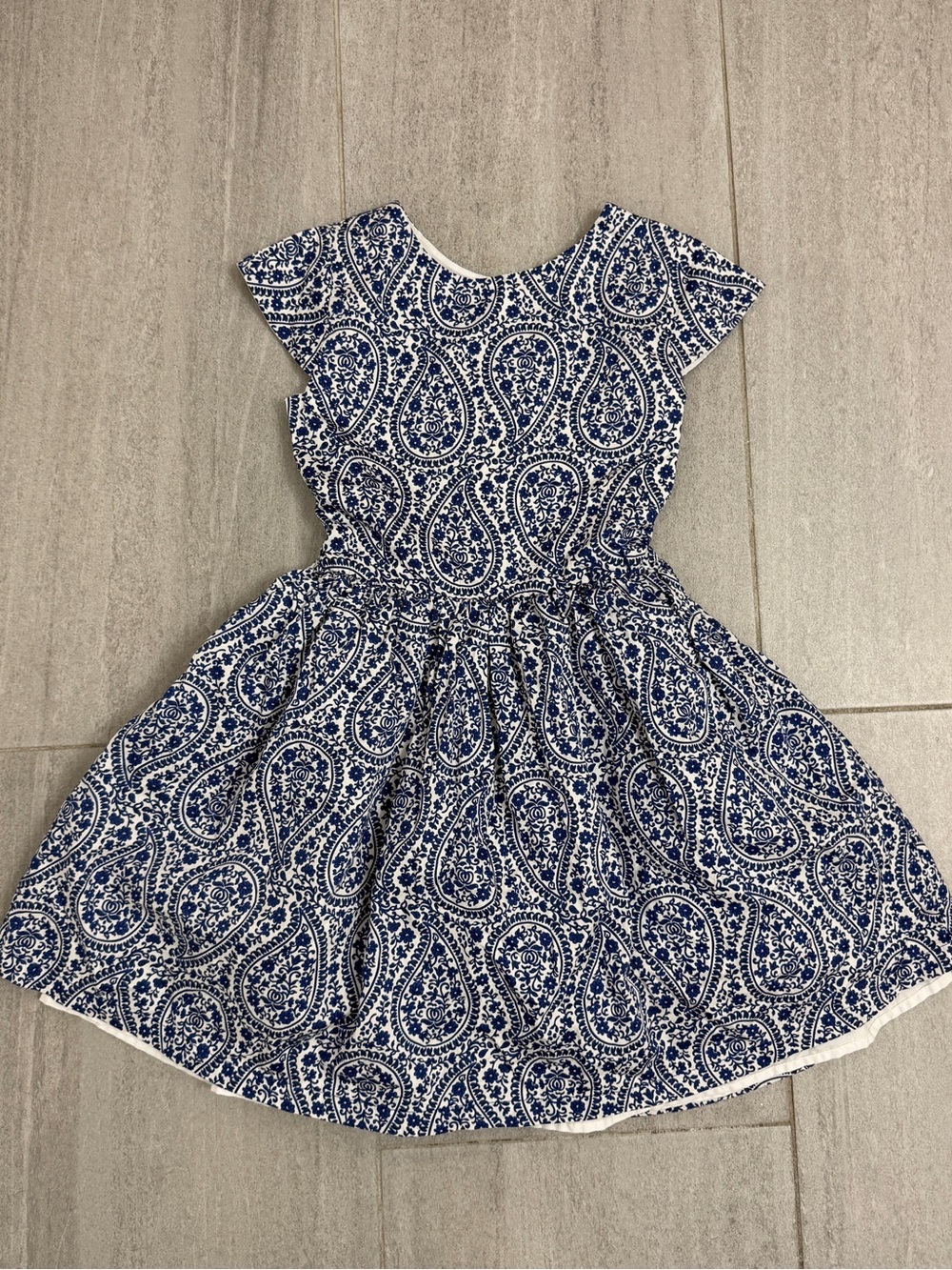 Carter's Navy and White Paisley Fit-and-Flare Dress